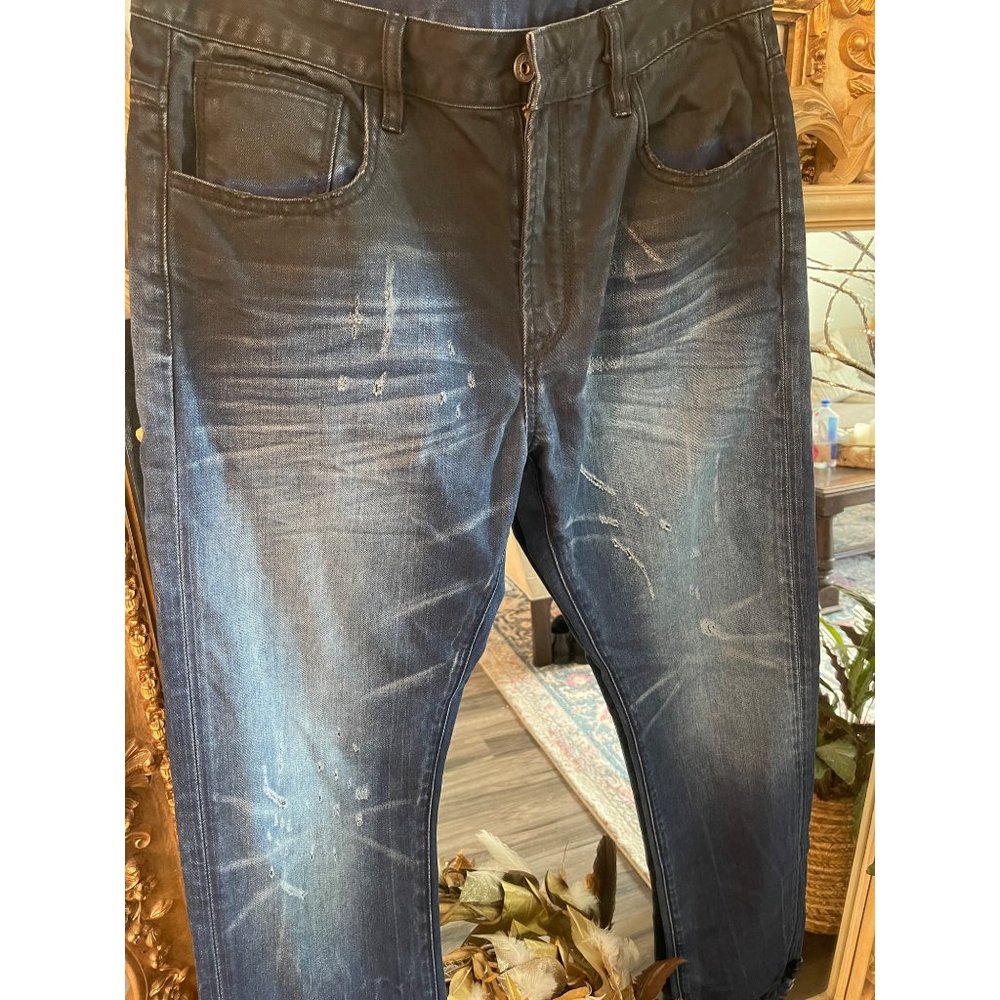YRN Mens Black to Blue Denim sz 32